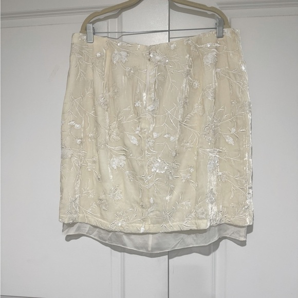 NWT J.Crew Collection Embroidered Velvet slip skirt sz 16 - Picture 6 of 10